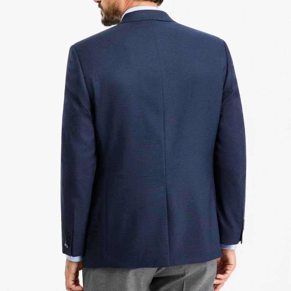 Michael Kors Men's Classic-Fit Houndstooth Sport Coat 54L Navy